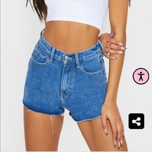 NWT Pretty Little Thing Raw Hem Hotpants Shorts
